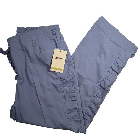 Barco Scrub Panta 5 Pocket Shirred Drawstring Womens 2XL Ciel Blue Medical - Picture 1 of 14